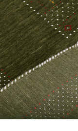 Green Tribal Center Pattern Hand Loomed Wool Area Rug