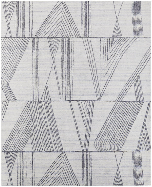 Feizy Whitton Modern Abstract - Ivory/Black Area Rug