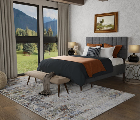 Feizy Melrose Transitional Distressed - Gray/Red/Blue Area Rug