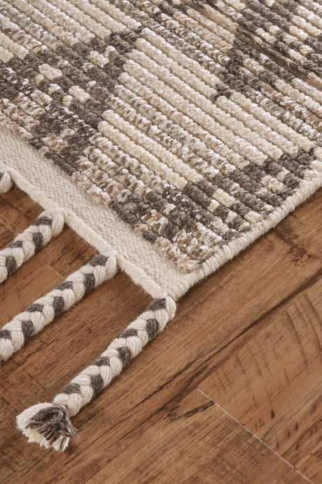 Feizy Twain Transitional Diamond - Ivory/Gray/Taupe Area Rug - Clearance