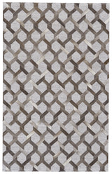 Feizy Fannin Transitional Geometric - Gray/Taupe/Silver Area Rug
