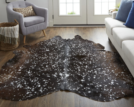 Feizy Ellyse Transitional Animal Print - Silver/Brown Area Rug - Clearance