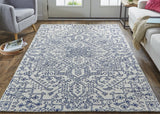 Feizy Belfort Transitional Medallion - Ivory/Blue Area Rug - Clearance