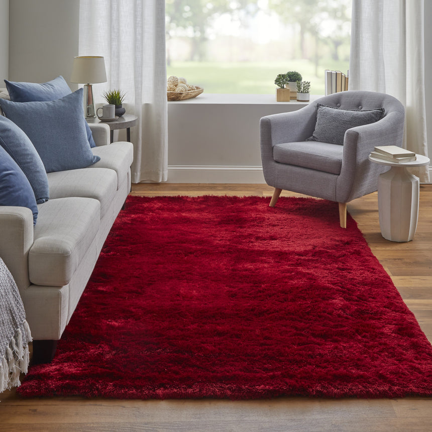Feizy Indochine Modern Solid - Red/Purple Area Rug