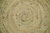 Hand Braided Solid Round natural Brown Jute Rug