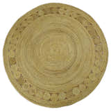 Hand Braided Solid Round natural Brown Jute Sisal Rug