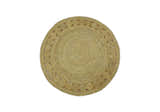 Hand Braided Solid Round natural Brown Jute Sisal Rug