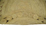 Hand Braided Solid Round natural Brown Jute Sisal Rug