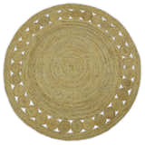 Hand Braided Solid Round natural Brown Jute Sisal Rug