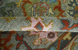 Hand knotted Olive, Rust and Gray Traditional Antique Moss Oushak Multi Size wool Area Rug