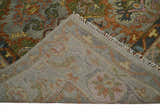 Hand knotted All Wool Silver, Rust and Gray Traditional Antique Moss Oushak Multi Size wool Area Rug