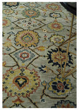 Hand Knotted Beige, Mustard and Ivory Traditional Oriental Oushak Custom Made Wool area Rug