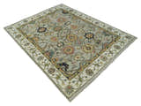 Hand Knotted Beige, Mustard and Ivory Traditional Oriental Oushak Custom Made Wool area Rug