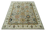 Hand Knotted Beige, Mustard and Ivory Traditional Oriental Oushak Custom Made Wool area Rug