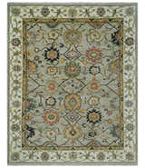 Hand Knotted Beige, Mustard and Ivory Traditional Oriental Oushak Custom Made Wool area Rug