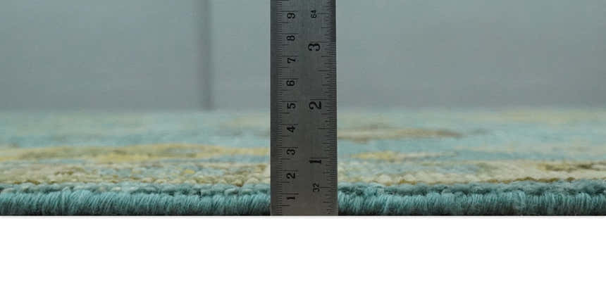 Hand Knotted Teal and Gold Traditional Oushak Multi Size Wool Area Rug