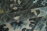 Custom Made Hand Knotted Charcoal and Ivory Traditional Oushak Wool Area Rug