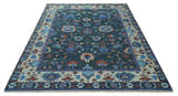 Hand Knotted Teal, Blue and Ivory Traditional Oriental Oushak Multi Size Wool Area Rug