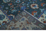 Hand Knotted Teal, Blue and Ivory Traditional Oriental Oushak Multi Size Wool Area Rug