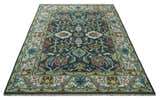 Hand Knotted Green and Ivory Traditional Oriental Oushak Custom Made Wool Area Rug