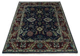 Antique look Hand Knotted Black, Rust and Beige Traditional oriental Oushak Multi Size Wool Area Rug