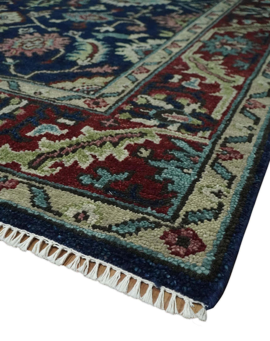 Antique look Hand Knotted Black, Rust and Beige Traditional oriental Oushak Multi Size Wool Area Rug