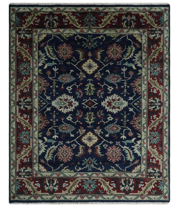 Antique look Hand Knotted Black, Rust and Beige Traditional oriental Oushak Multi Size Wool Area Rug