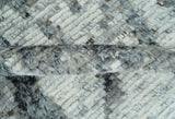 Hand Knotted Ivory, Black and Charcoal Modern Abstract Made with Blended Wool Multi Size Rug