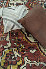 Ivory and Rust Traditional Heriz Medallion Hand Knotted Multi Size wool Area Rug