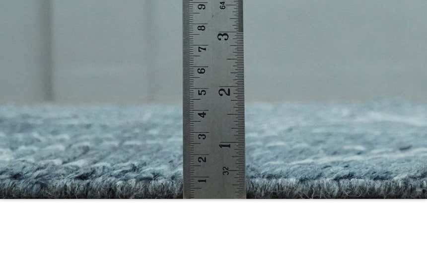 Hand Knotted Blue and Silver Trellis Moroccan Rug Made with Blended Wool Multi size Rug