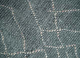 Custom Made Hand Knotted Charcoal and Ivory Moroccan Trellis Rug