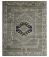 Hand Knotted Charcoal, Ivory and Beige Traditional Heriz Serapi Multi Size Wool Area Rug, Kids, Living Room and Bedroom Rug