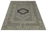 Hand Knotted Charcoal, Ivory and Beige Traditional Heriz Serapi Multi Size Wool Area Rug, Kids, Living Room and Bedroom Rug