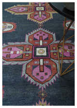 Hand Knotted Charcoal, Silver and Pink Traditional Custom Made Wool Area Rug