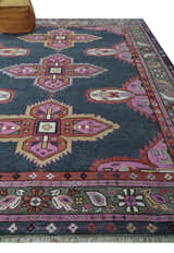 Hand Knotted Charcoal, Silver and Pink Traditional Custom Made Wool Area Rug