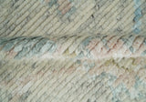 Contemporary Ivory and Blue Hand Knotted Multi Size Rug