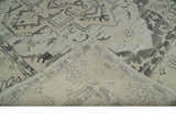 Hand Knotted Earthy Neutral Serapi Wool Rug, Charcoal, Beige and Ivory