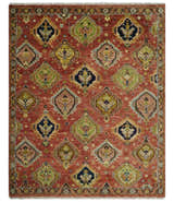 Hand Knotted Eclectic Rust and Brown Antique Traditional Multi size wool Area Rug