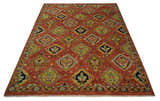 Hand Knotted Eclectic Rust and Brown Antique Traditional Multi size wool Area Rug
