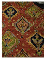 Hand Knotted Eclectic Rust and Brown Antique Traditional Multi size wool Area Rug