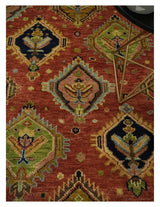 Hand Knotted Eclectic Rust and Brown Antique Traditional Multi size wool Area Rug