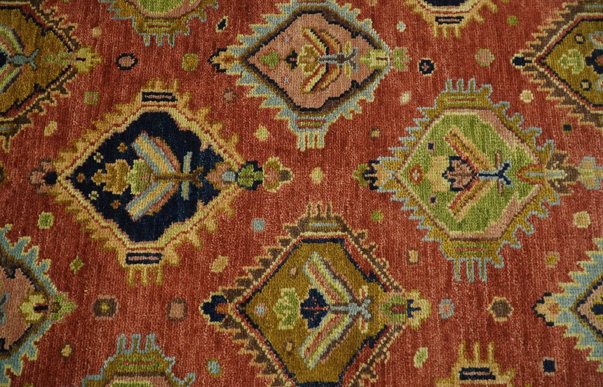 Hand Knotted Eclectic Rust and Brown Antique Traditional Multi size wool Area Rug