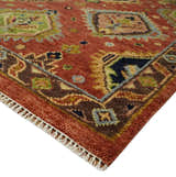 Hand Knotted Eclectic Rust and Brown Antique Traditional Multi size wool Area Rug