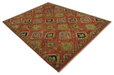 Hand Knotted Eclectic Rust and Brown Antique Traditional Multi size wool Area Rug