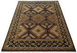 Olive, Gold, Black and Brown Oriental Traditional Hand Knotted Multi Size Wool Area Rug, Living Room and Bedroom Rug