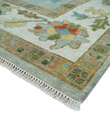 Hand Knotted Gray and Ivory Traditional Oushak Custom Made Wool Area Rug