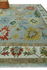 Hand Knotted Gray and Ivory Traditional Oushak Custom Made Wool Area Rug