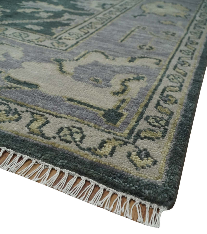 Hand Knotted Gray and Silver Traditional Antique Wool Area Rug, Living Room and Bedroom Rug