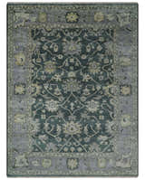 Hand Knotted Gray and Silver Traditional Antique Wool Area Rug, Living Room and Bedroom Rug