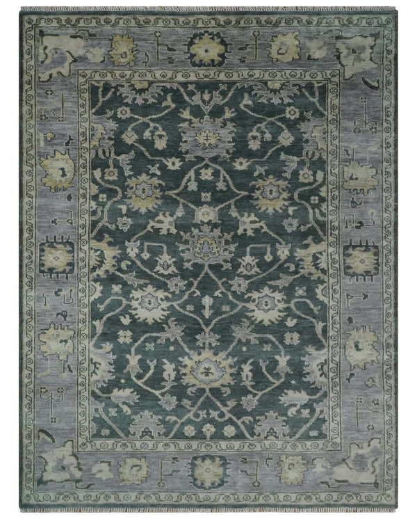 Hand Knotted Gray and Silver Traditional Antique Wool Area Rug, Living Room and Bedroom Rug